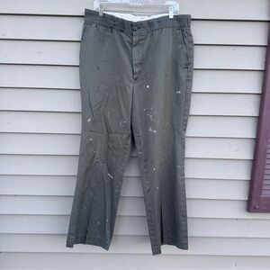 Vintage Big Mac army green work paint spattered pants 36x29